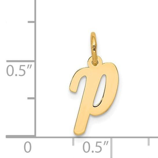 10k Yellow Gold Script Initial "P" Charm p29483