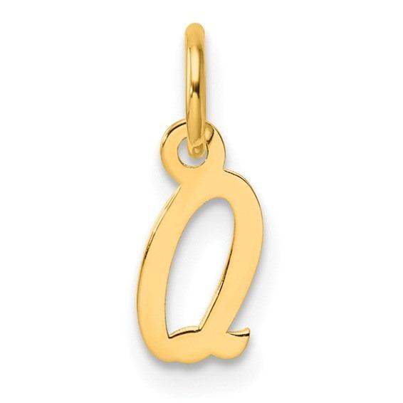 10k Yellow Gold Script Initial "Q" Charm p29486
