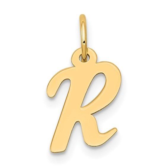 10k Yellow Gold Script Initial "R" Charm p29487