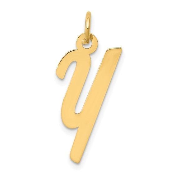 10k Yellow Gold Script Initial "Y" Charm p29494