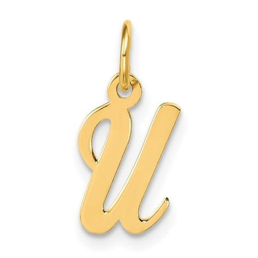 10k Yellow Gold Script Initial "U" Charm p29490