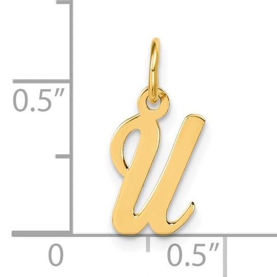 10k Yellow Gold Script Initial "U" Charm p29490