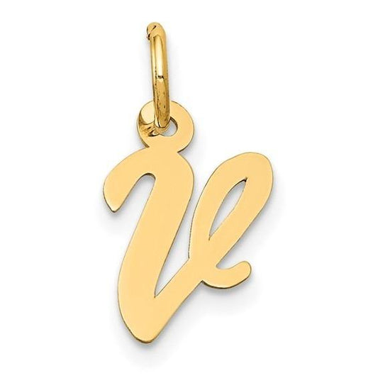 10k Yellow Gold Script Initial "V" Charm p29491