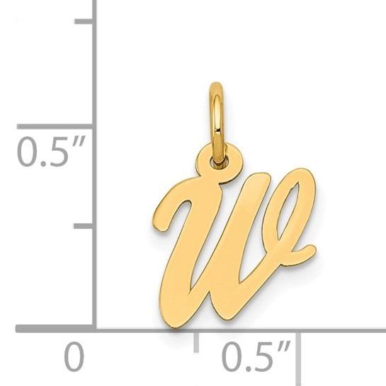 10k Yellow Gold Script Initial "W" Charm p29492