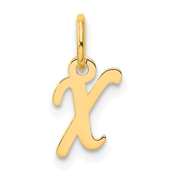 10k Yellow Gold Script Initial "X" Charm p29493