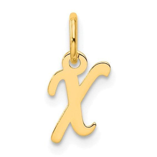10k Yellow Gold Script Initial "X" Charm p29493
