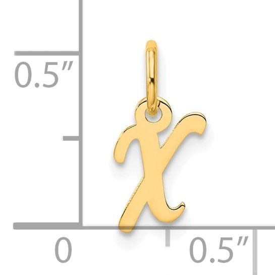 10k Yellow Gold Script Initial "X" Charm p29493