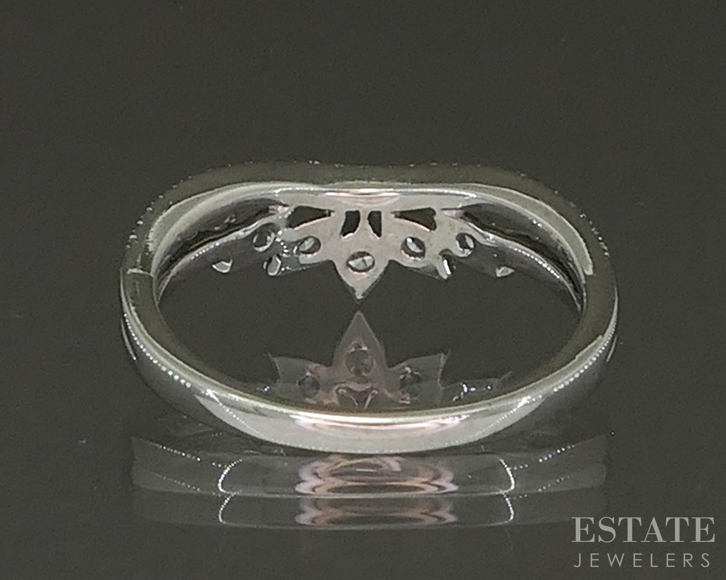 14k White Gold Natural .25ctw Diamond Ladies Tiara Wedding Band 2.9g p27130b