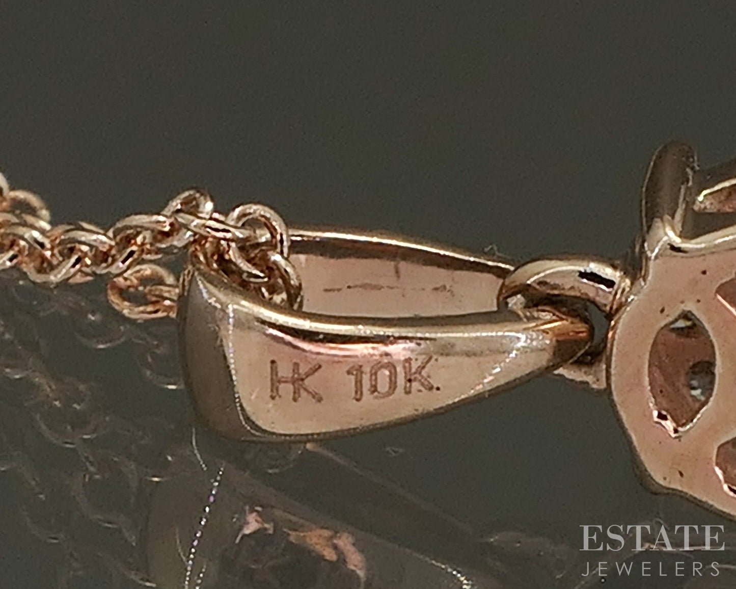 10k Rose Gold Natural .12ctw Diamond Cluster Ladies Necklace 1.6g 18"L p26302b