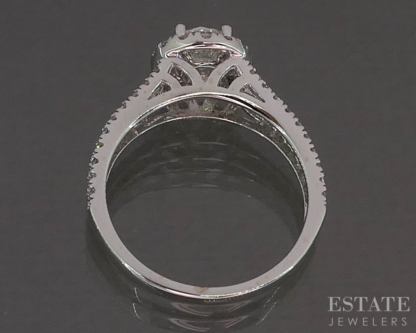 14k White Gold IGI Round Natural 1.20ctw Diamond Engagement Ring 3.2g p18359b