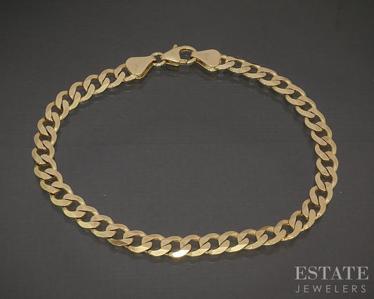 14k Yellow Gold 5.4mm Cuban Chain Link Mens Bracelet 10.7g 8"L p29589