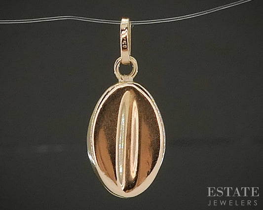 14k Yellow Gold Dimensional Coffee Bean Charm 0.4g p24810b
