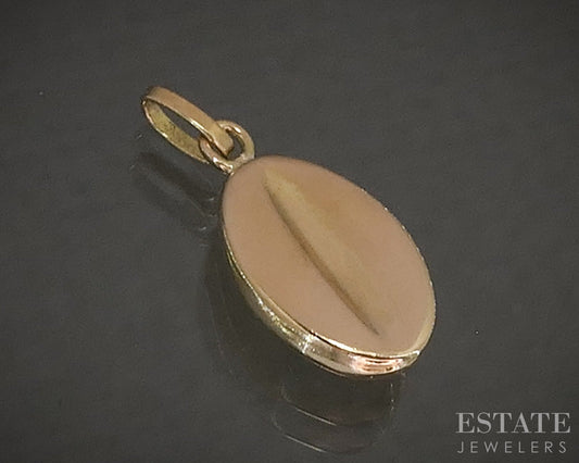 14k Yellow Gold Dimensional Coffee Bean Charm 0.4g p24810b