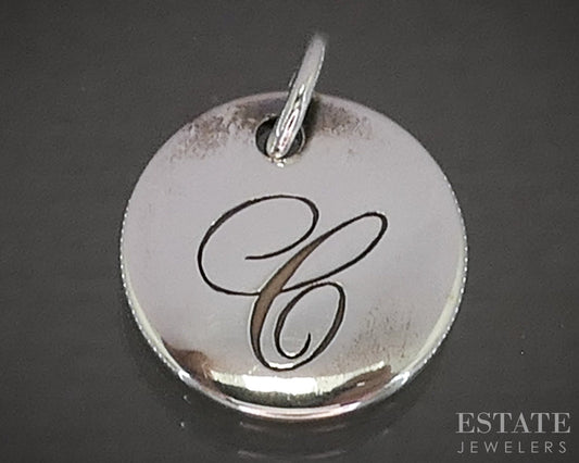 Sterling Silver Tiffany & Co. Small Notes Initial C Charm 1.9g p28255