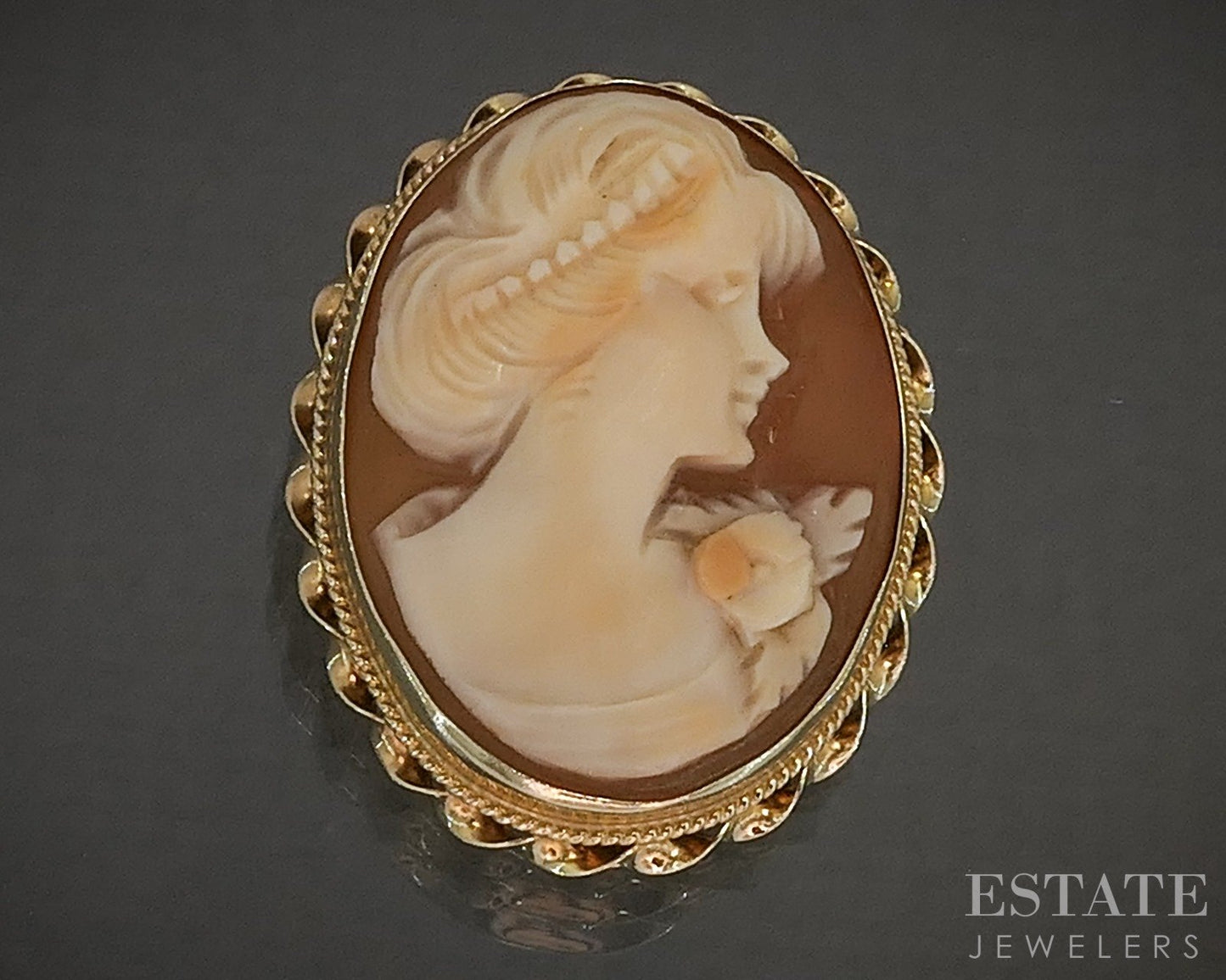 Antique Victorian 10k Yellow Gold Natural Cameo Pin Pendant 4.3g p27989