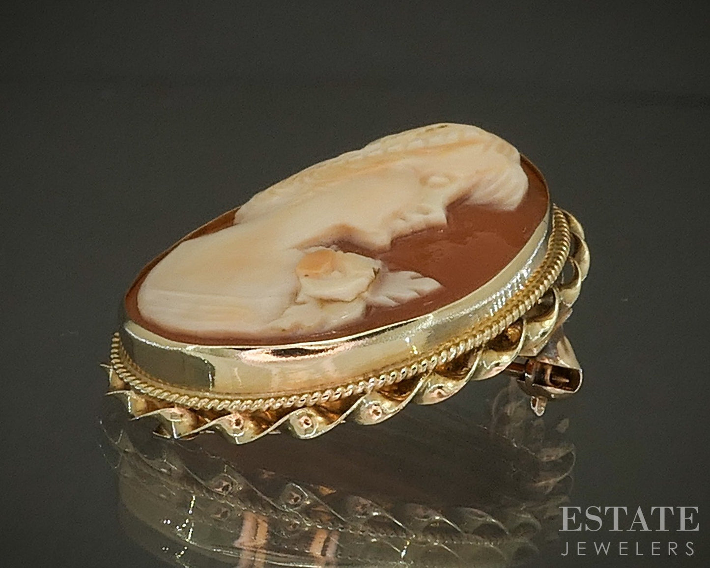 Antique Victorian 10k Yellow Gold Natural Cameo Pin Pendant 4.3g p27989