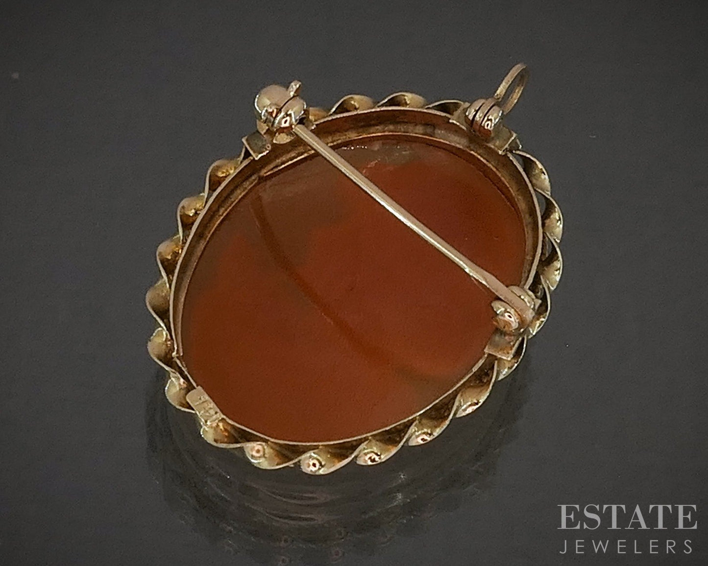 Antique Victorian 10k Yellow Gold Natural Cameo Pin Pendant 4.3g p27989