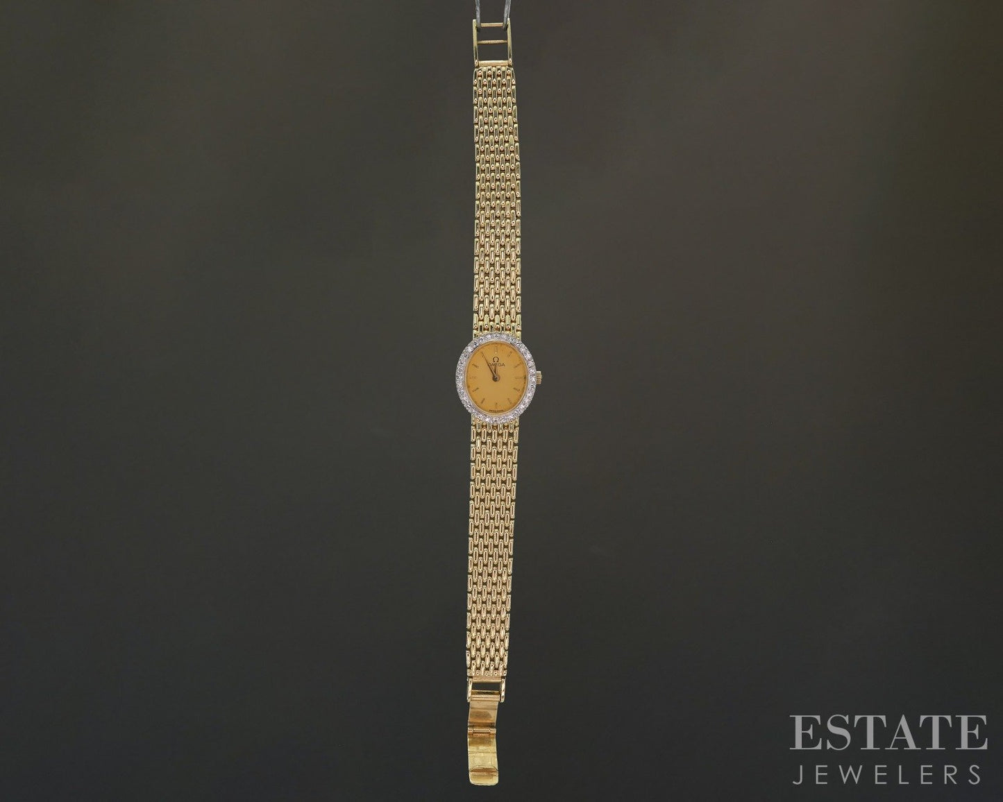 1985 Omega 14k Yellow Gold Natural Diamond Link Ladies Watch 30.9g p27781