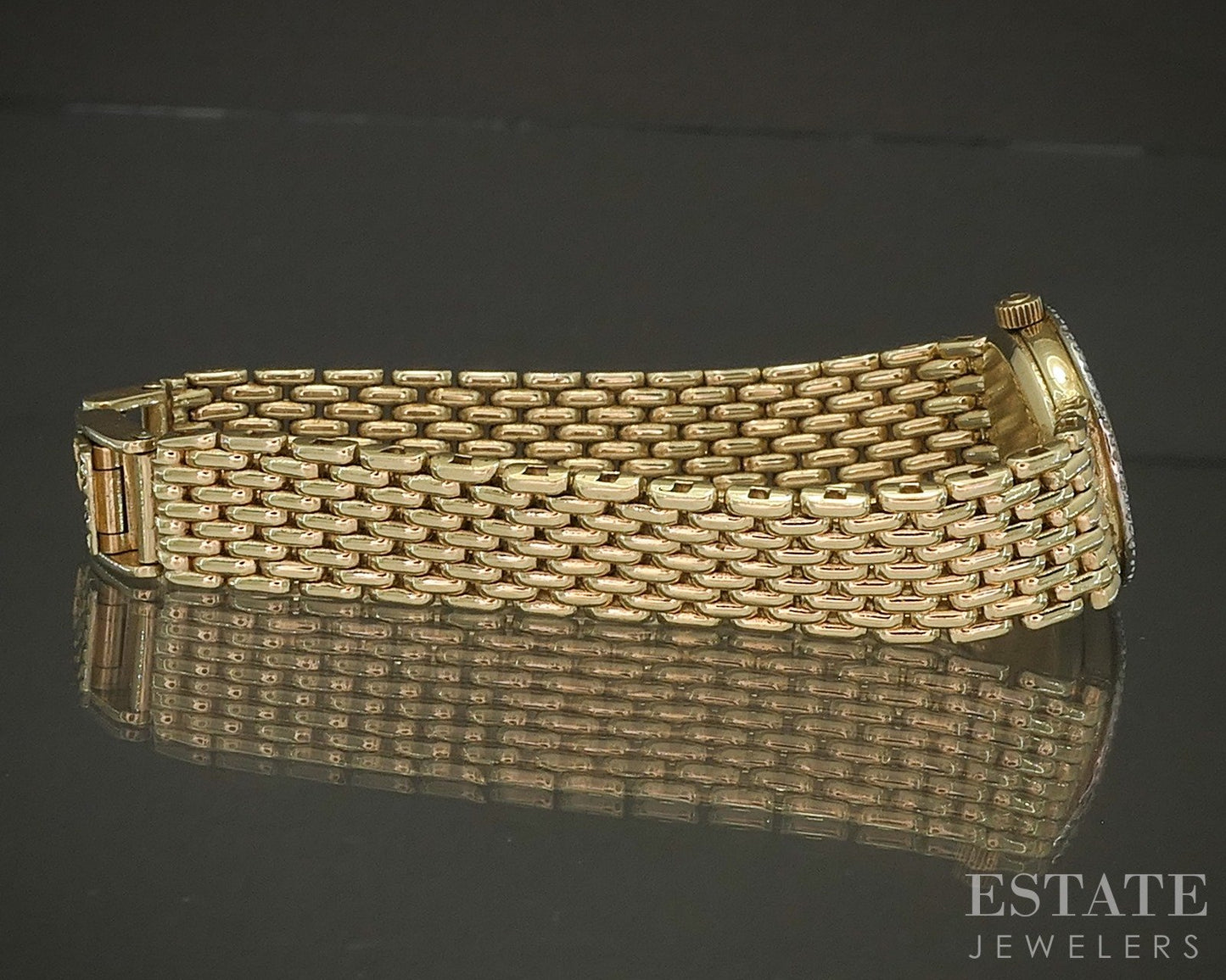 1985 Omega 14k Yellow Gold Natural Diamond Link Ladies Watch 30.9g p27781