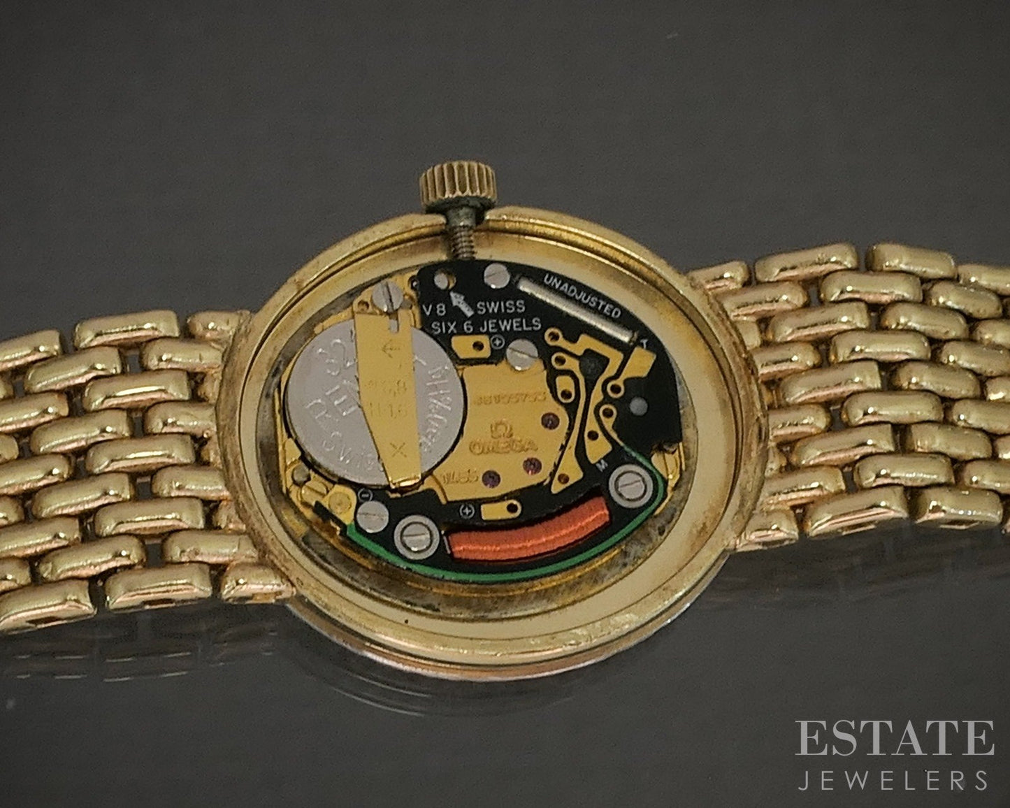 1985 Omega 14k Yellow Gold Natural Diamond Link Ladies Watch 30.9g p27781