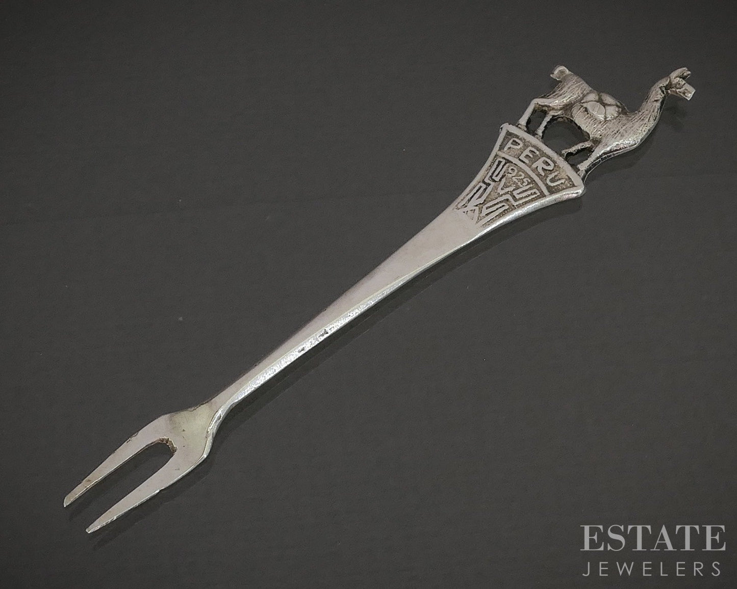Vintage Sterling Llama Alpaca Peruvian Cocktail Fork 4.2g p28211