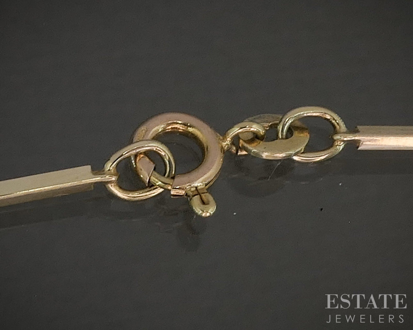 14k Yellow Gold 1mm Bar Chain Link Ladies Bracelet 3.2g 7"L p27996