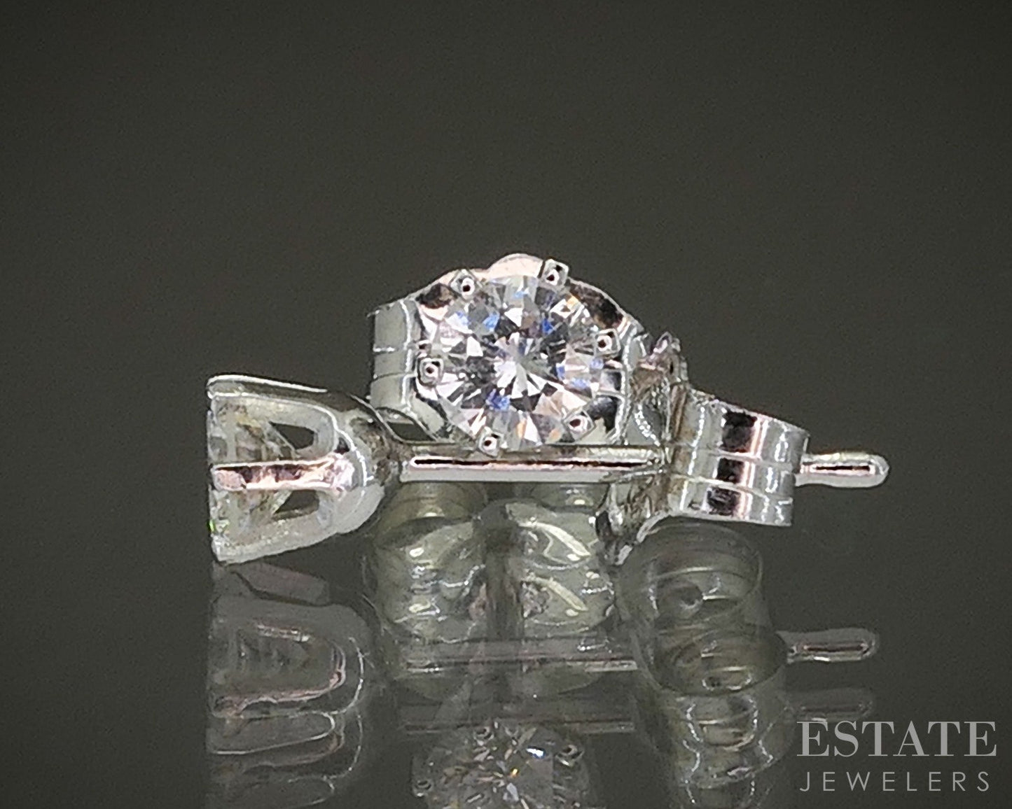 14k White Gold Round Natural .25ctw Diamond Stud Earrings p28041