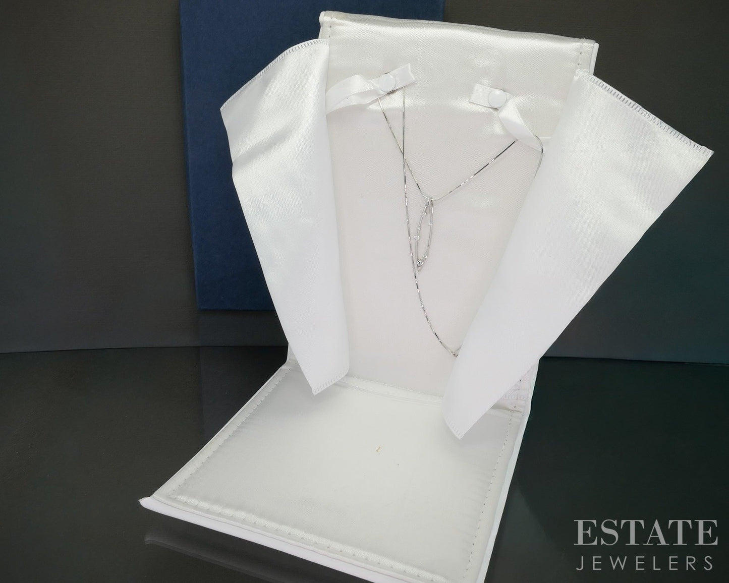 14k White Gold Na Hoku Natural .27ctw Diamond Celestial Necklace 8g 18"L p27555