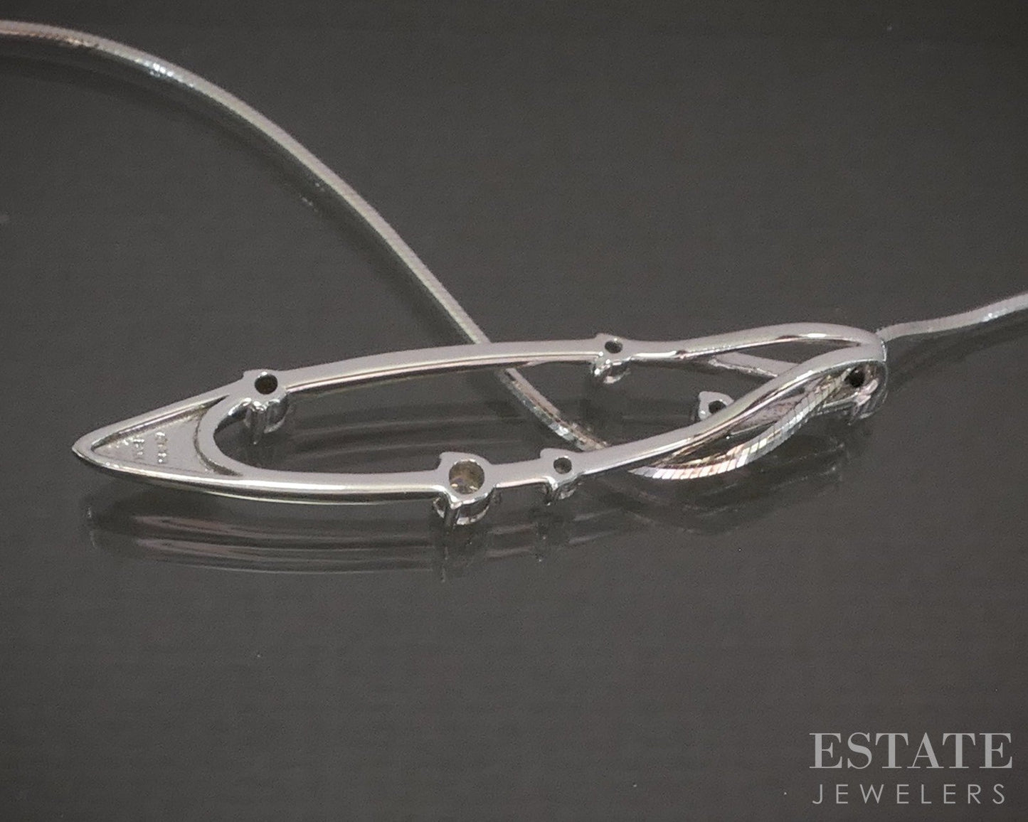 14k White Gold Na Hoku Natural .27ctw Diamond Celestial Necklace 8g 18"L p27555