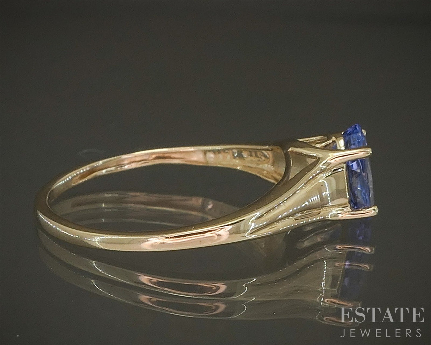 14k Yellow Gold Oval Natural .75ct Tanzanite Solitaire Ladies Ring 1.9g p25598
