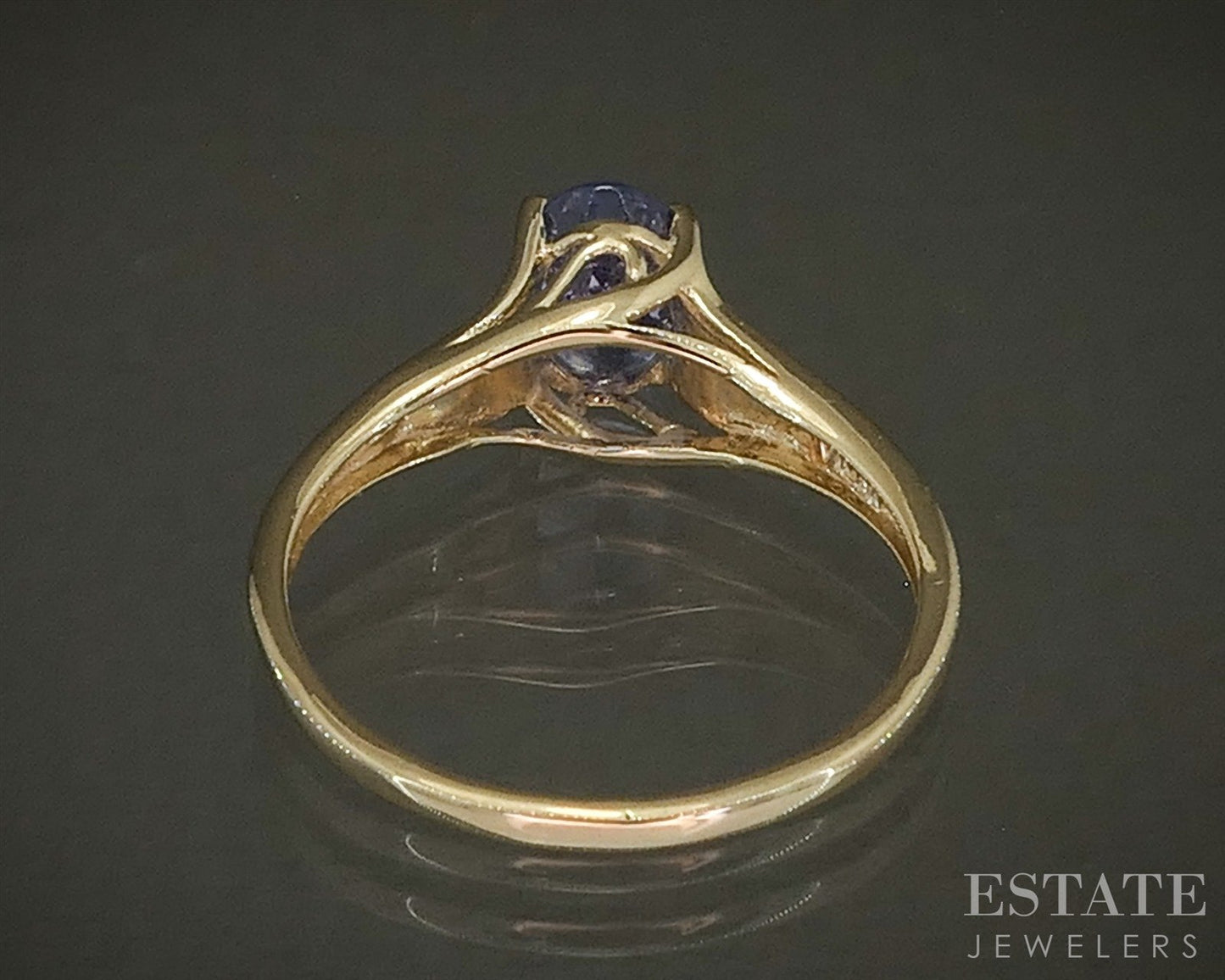 14k Yellow Gold Oval Natural .75ct Tanzanite Solitaire Ladies Ring 1.9g p25598