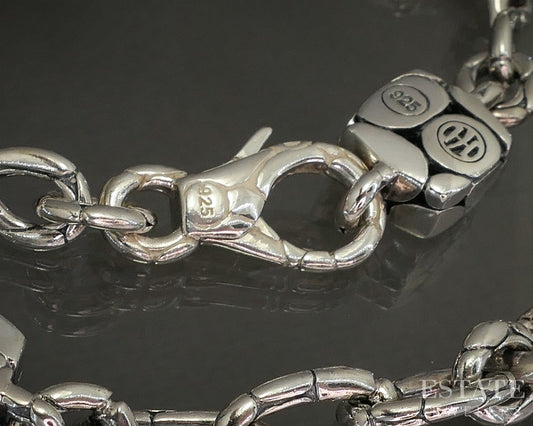 Sterling Silver John Hardy Kali Pebble Link Station Necklace 59g 18"L p27194
