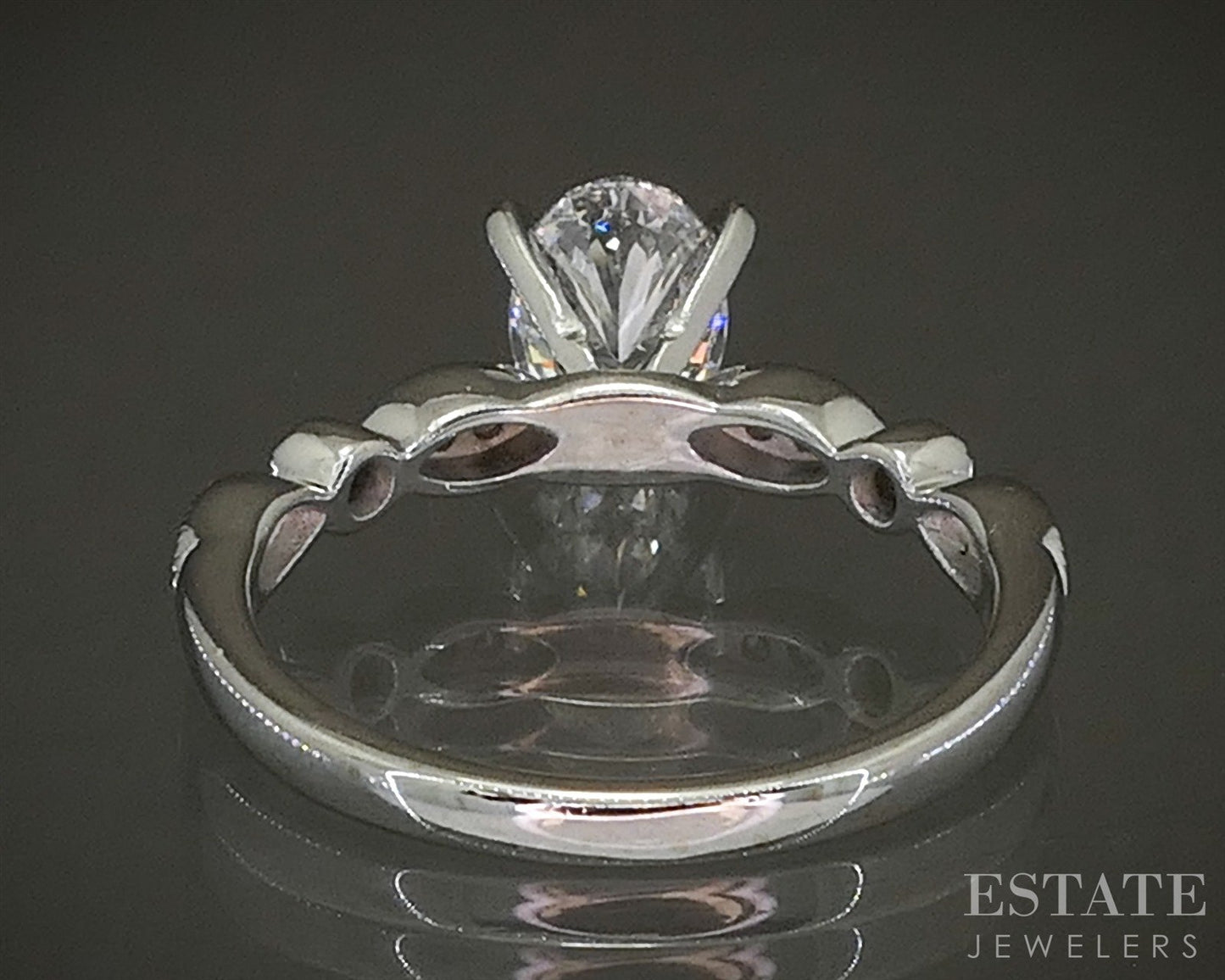 14k White Gold GIA Oval Natural 1.07ct Diamond Engagement Ring 3.3g p26889