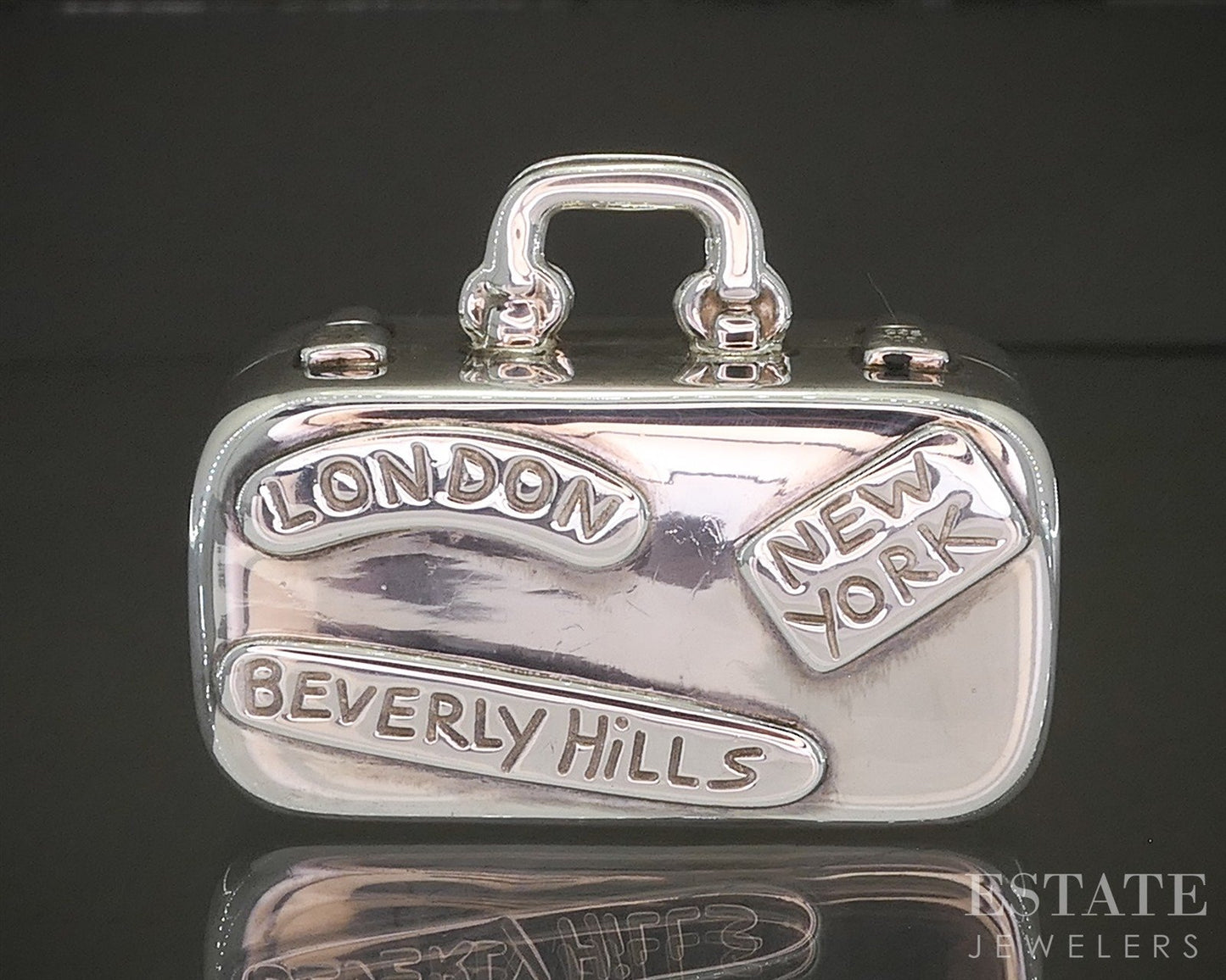 Sterling Silver Tiffany & Co Traveler Suitcase Pill Box 37.9g p27195