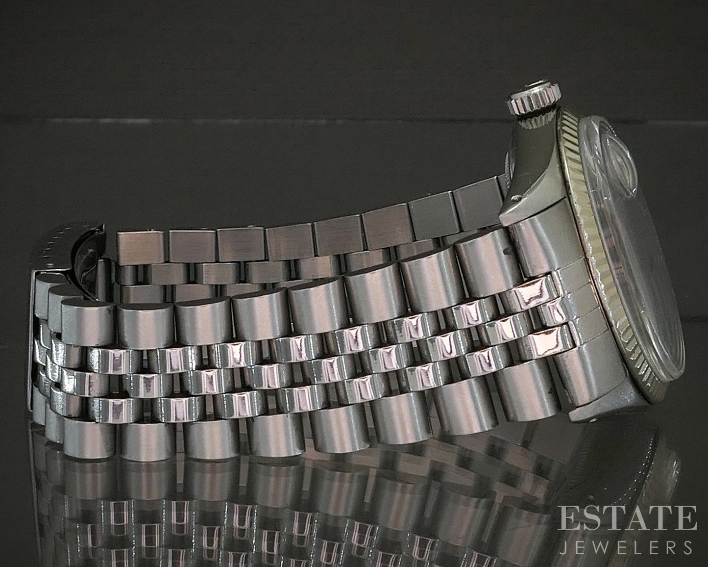 1981 Rolex Datejust Stainless Jubilee 16014 Silver Stick Dial Mens Watch p29521