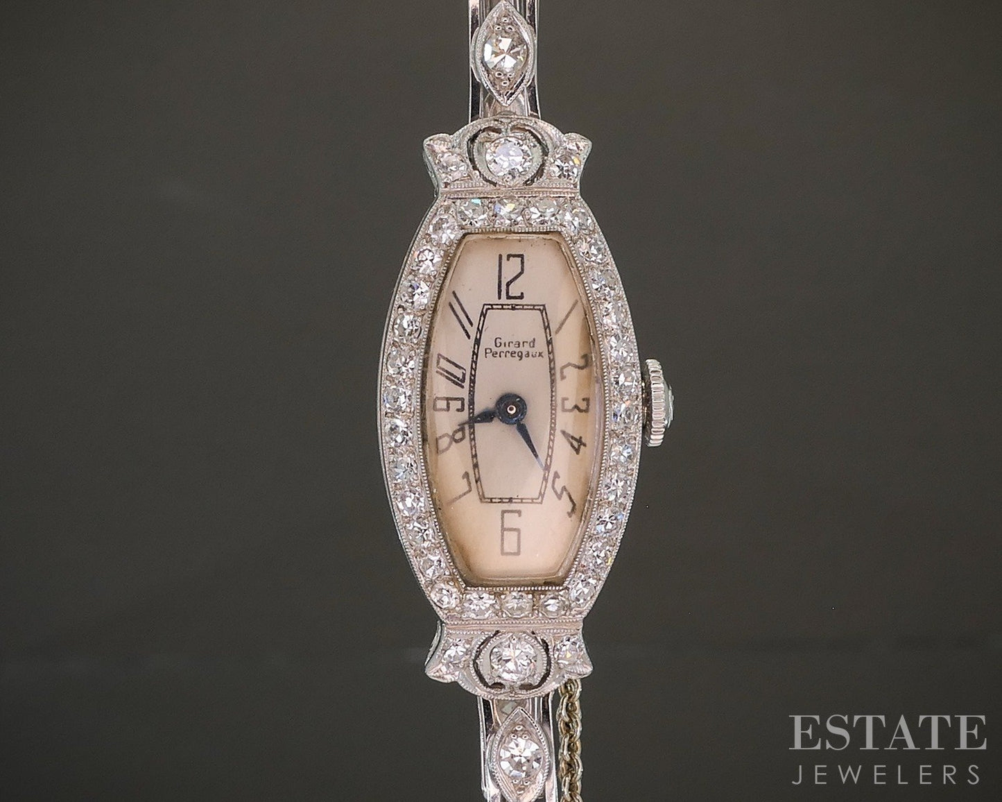 Antique Art Deco Platinum 1ctw Diamond Girard Perregaux Ladies Watch 17g p26546