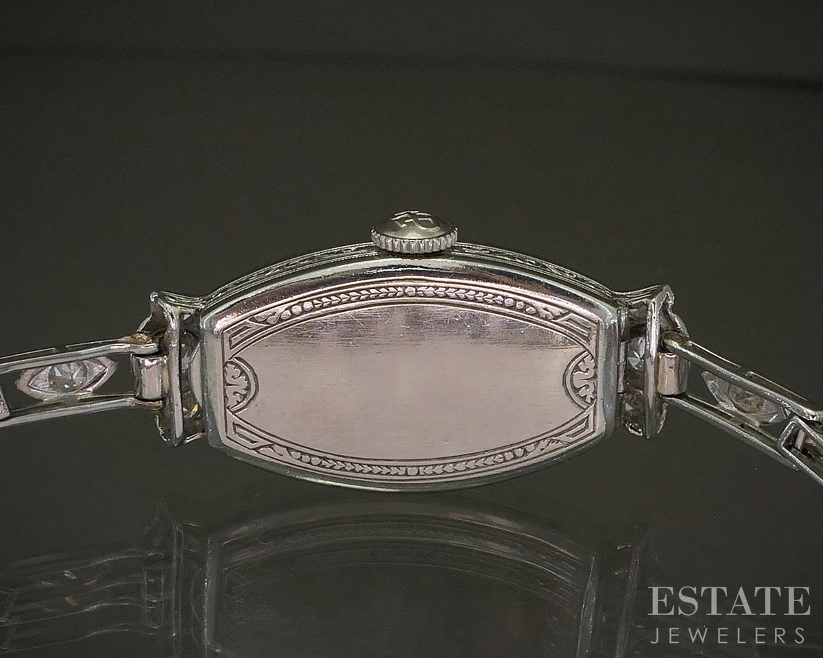 Antique Art Deco Platinum 1ctw Diamond Girard Perregaux Ladies Watch 17g p26546