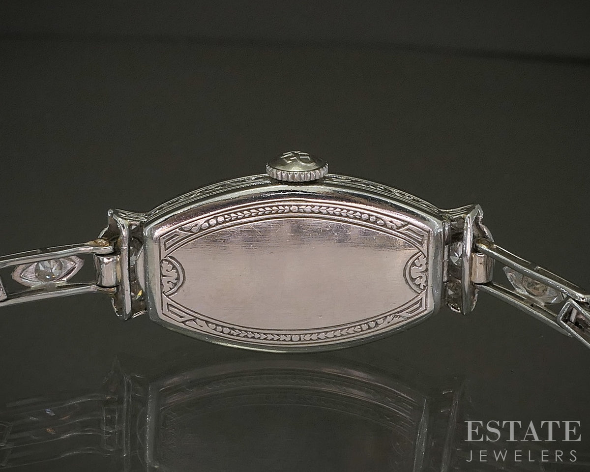 Antique Art Deco Platinum 1ctw Diamond Girard Perregaux Ladies Watch 17g p26546