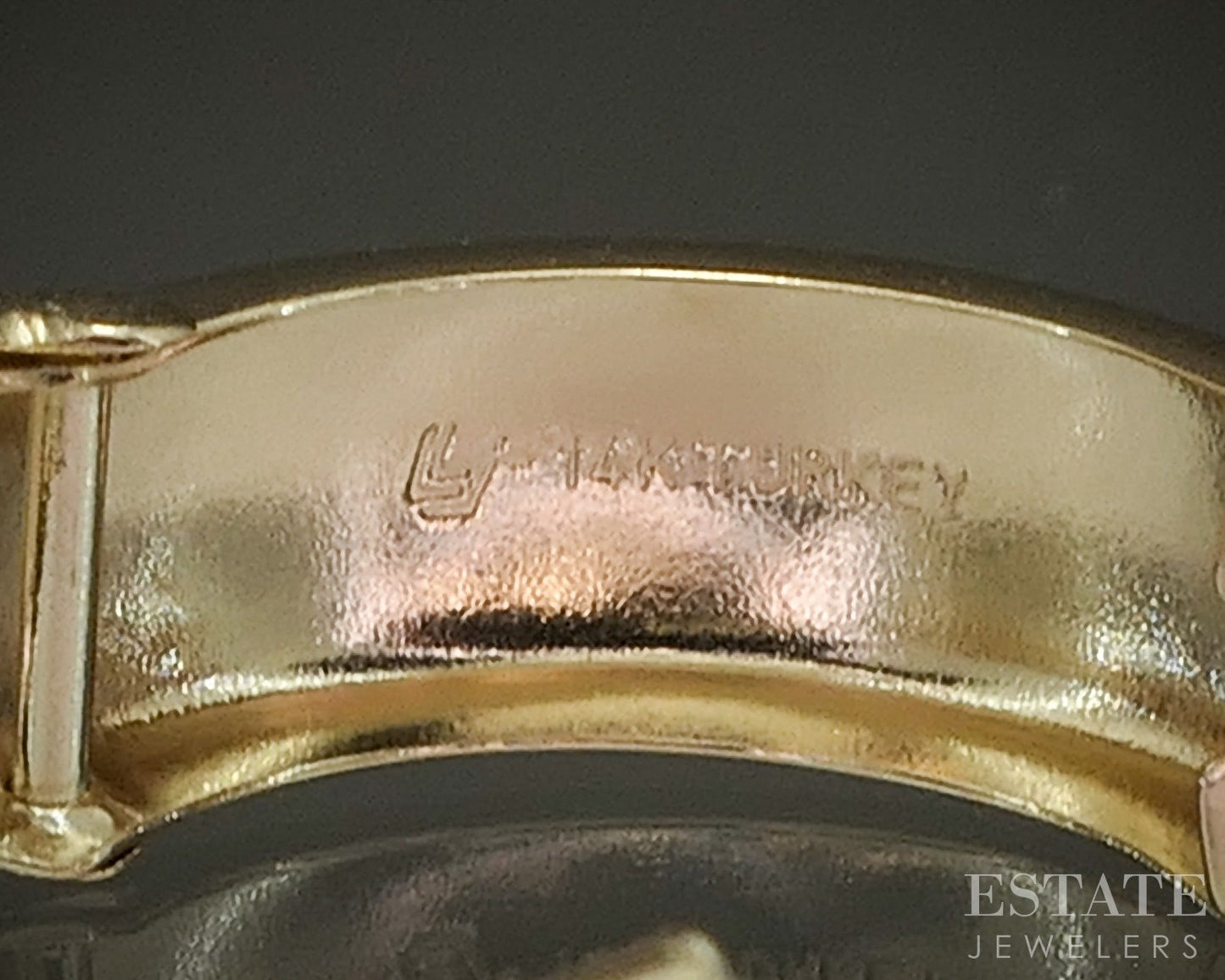 14k Yellow Gold 4.6mm Textured Hinged Hoop Ladies Earrings 1.1g p30248