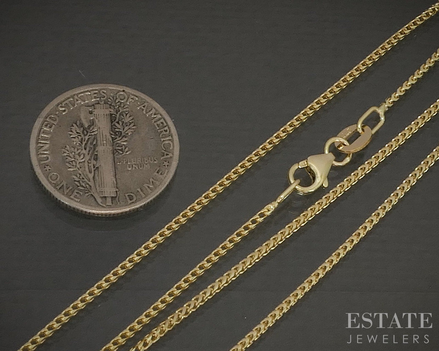 14k Yellow Gold 1.1mm Franco Chain Link Ladies Necklace 3.1g 18"L p30249