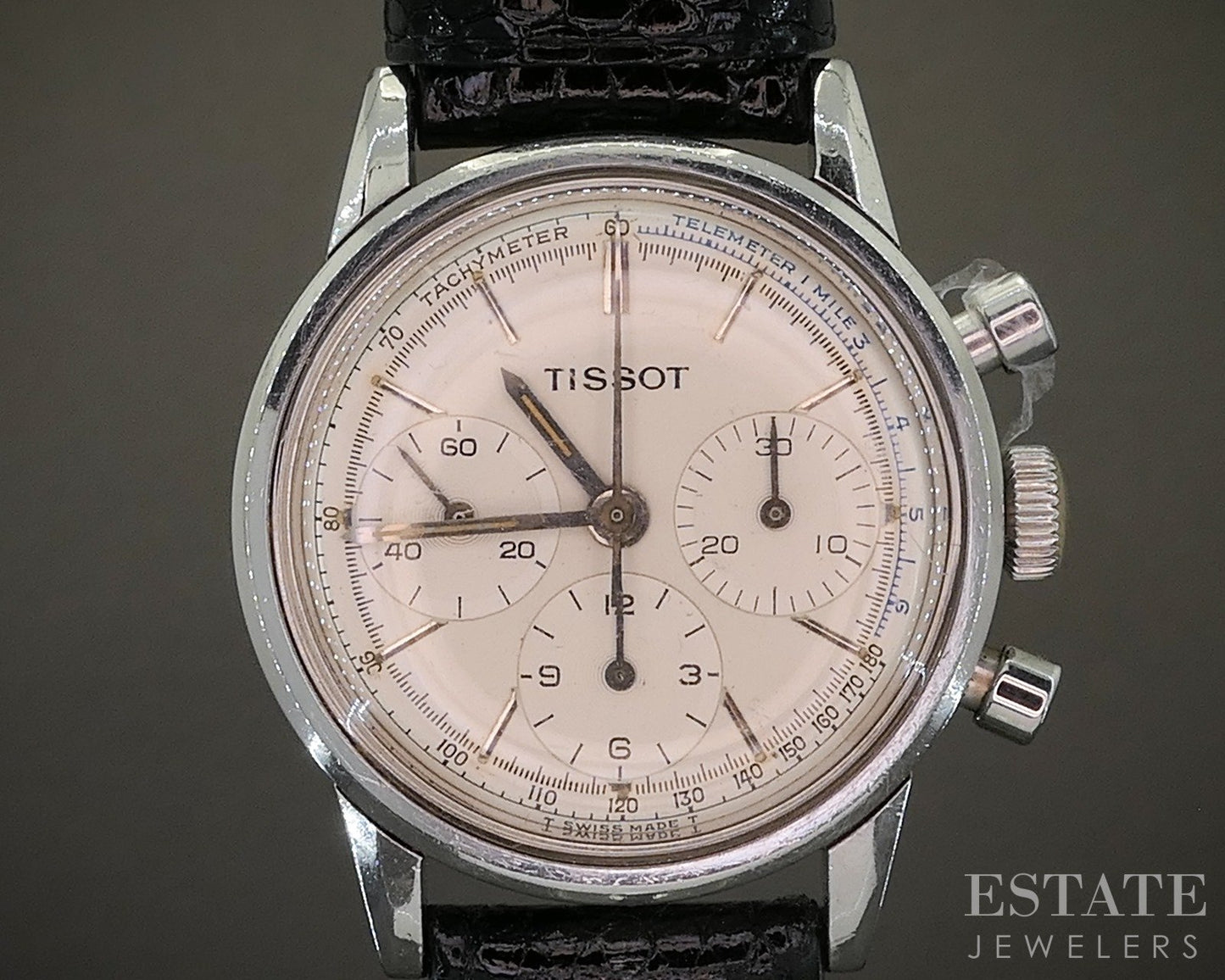 Vintage 1963 Tissot Chronograph Stainless Lemania 1281 Watch p27849