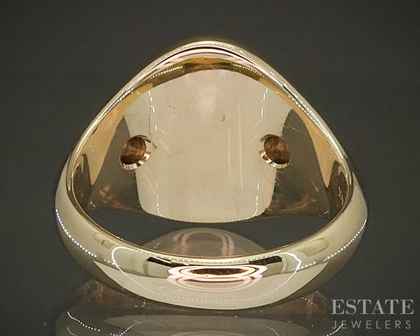 Vintage 14k Yellow Gold Natural Diamond Mens Buck Signet Ring 16g p27995