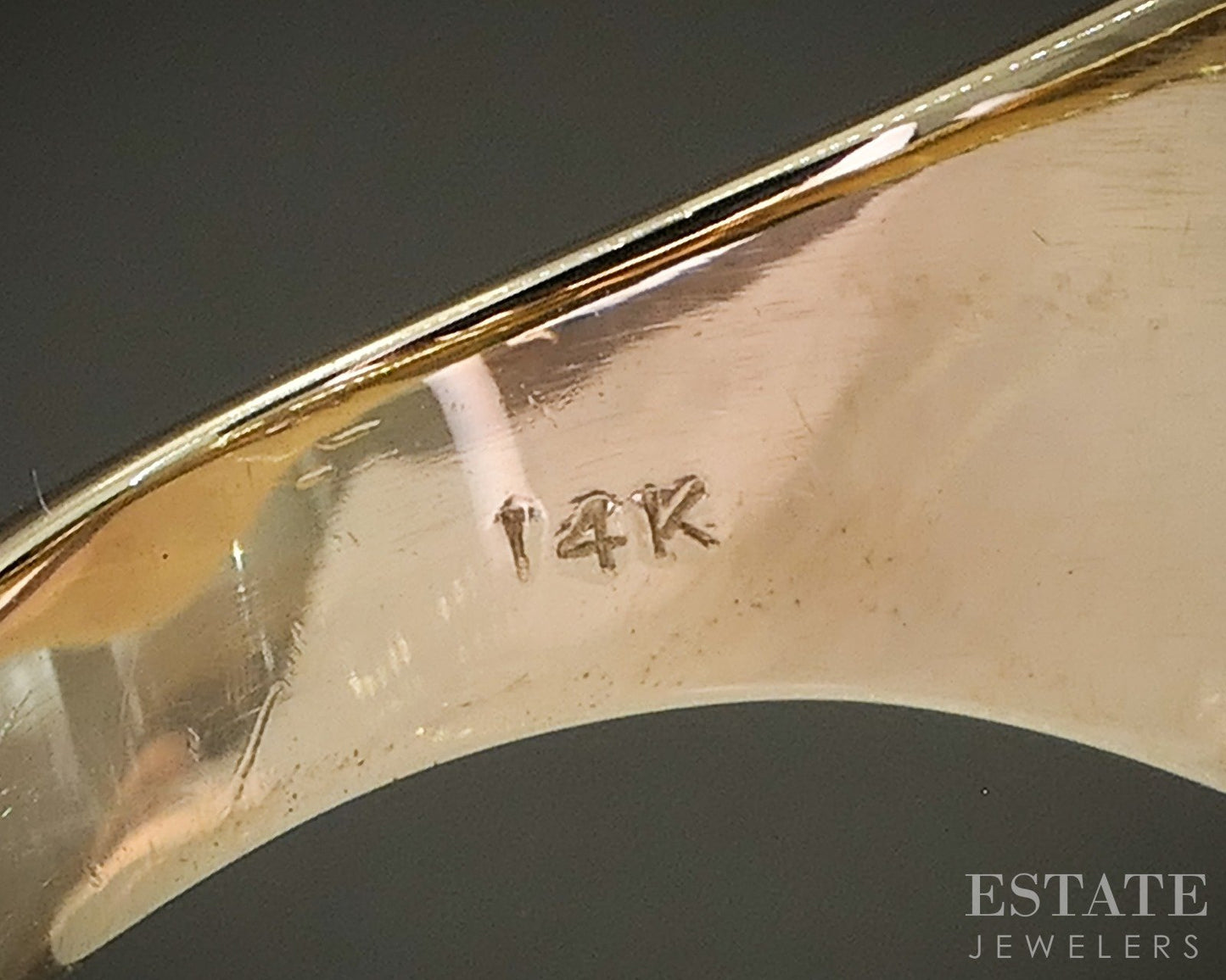 Vintage 14k Yellow Gold Natural Diamond Mens Buck Signet Ring 16g p27995