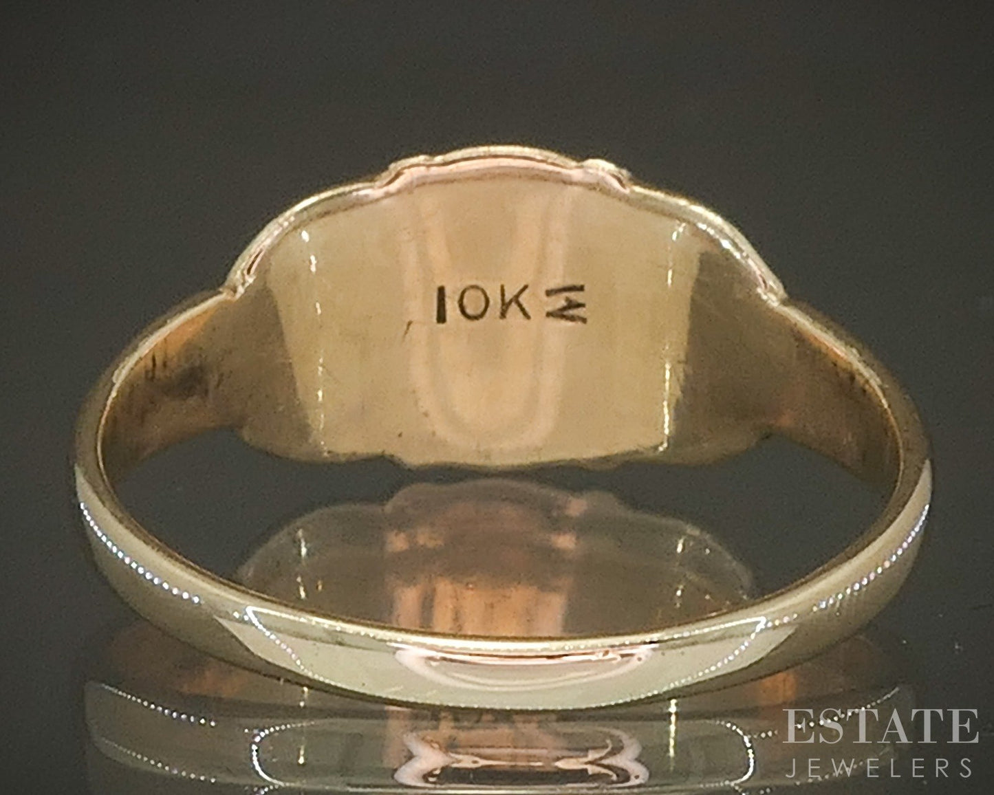 Antique Victorian 10k Yellow Gold Ladies Signet Band Ring 1.7g p27318