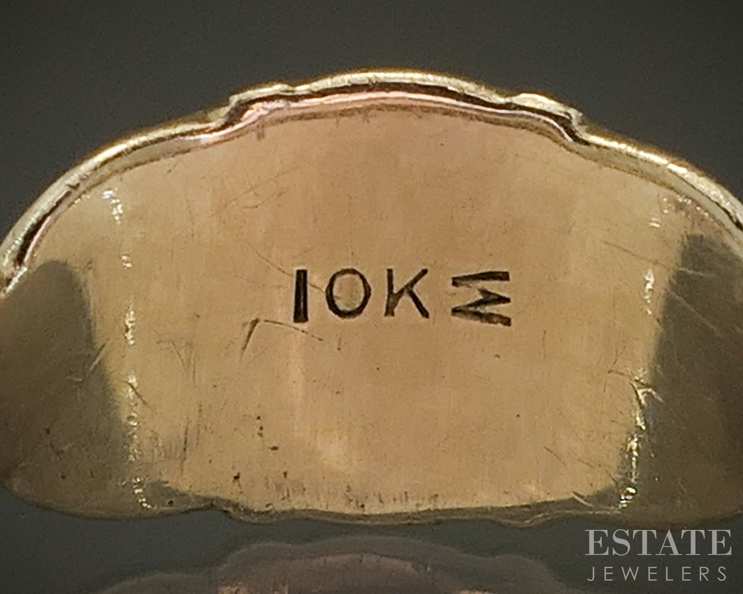 Antique Victorian 10k Yellow Gold Ladies Signet Band Ring 1.7g p27318