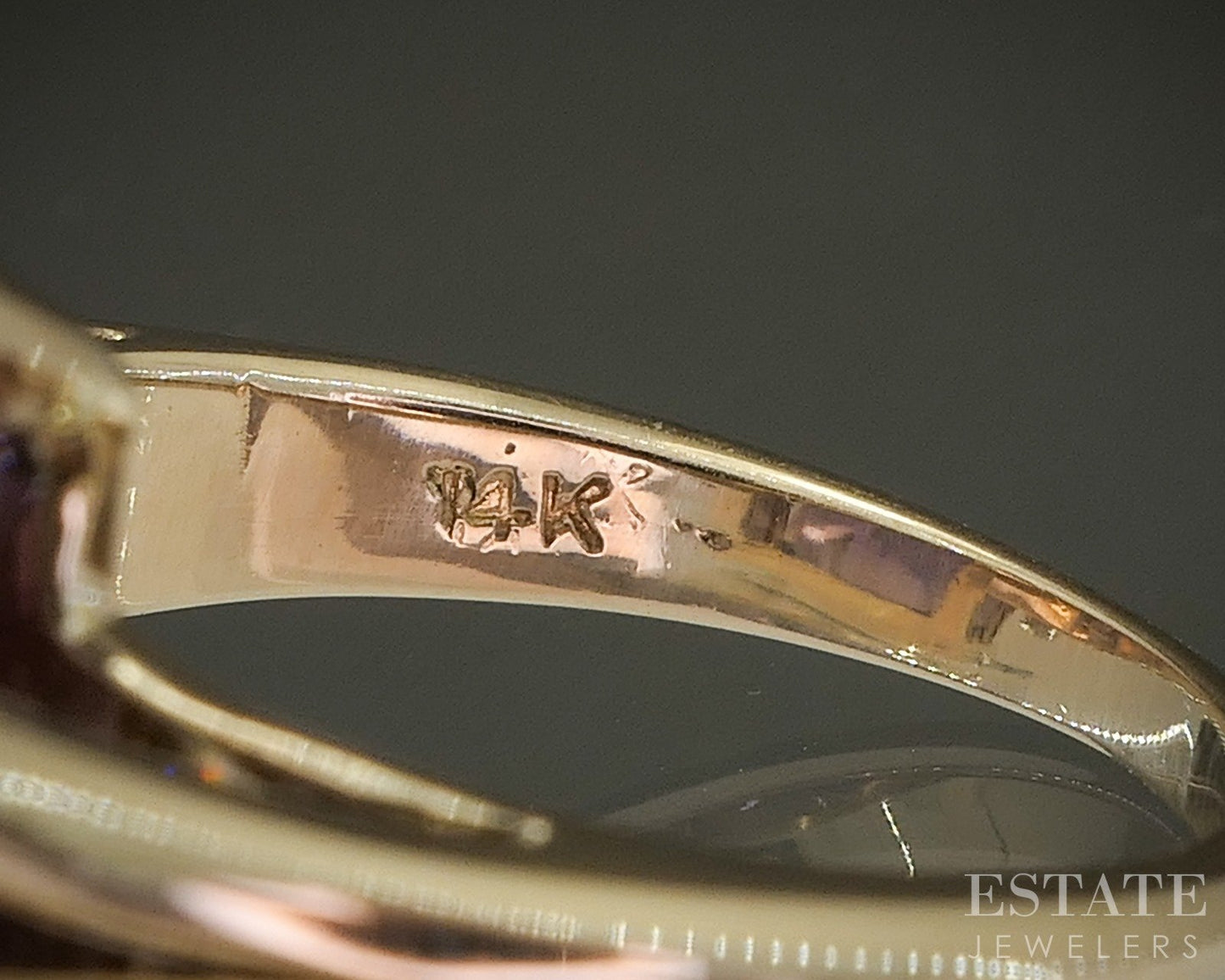 14k Yellow Gold 24ct Natural Amethyst & Diamond Cocktail Ring 14.2g p24584