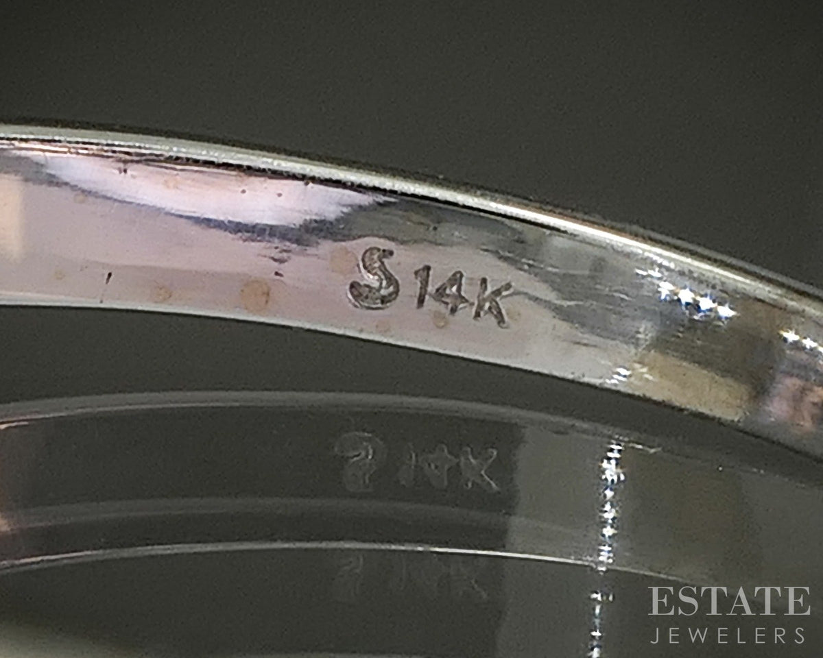 14k White Gold GCAL Princess Lab Created 1.04ct Diamond Solitaire Ring p28194