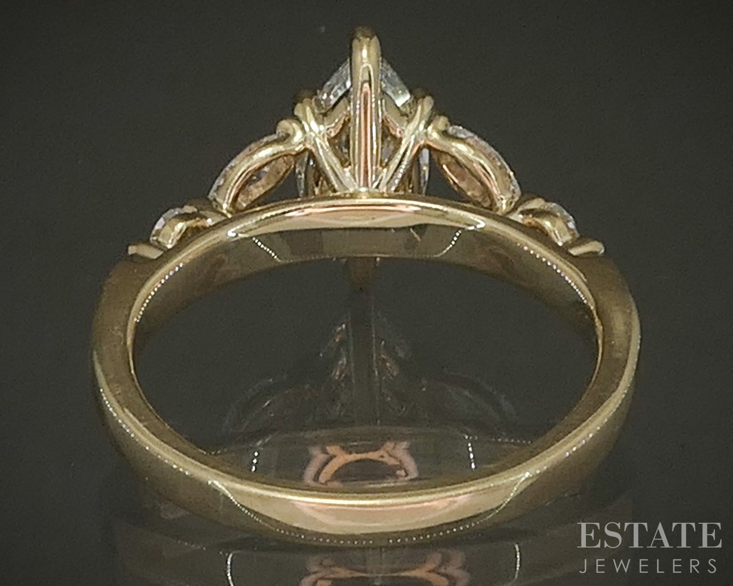 14k Yellow Gold GIA Marquise Natural 1.34ctw Diamond Engagement Ring 3.4g p28792