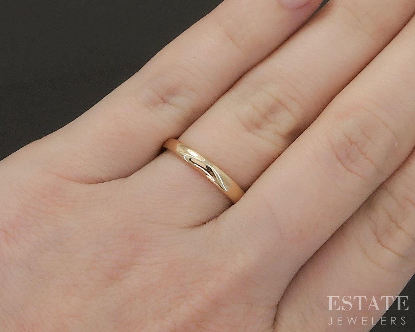 Antique 18k Yellow Gold 2.4mm Smooth Ladies Wedding Band 3.1g p28168