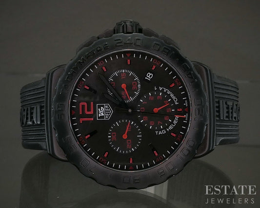 Tag Heuer Formula 1 Chronograph CAU111A Black Rubber Mens Watch p28034